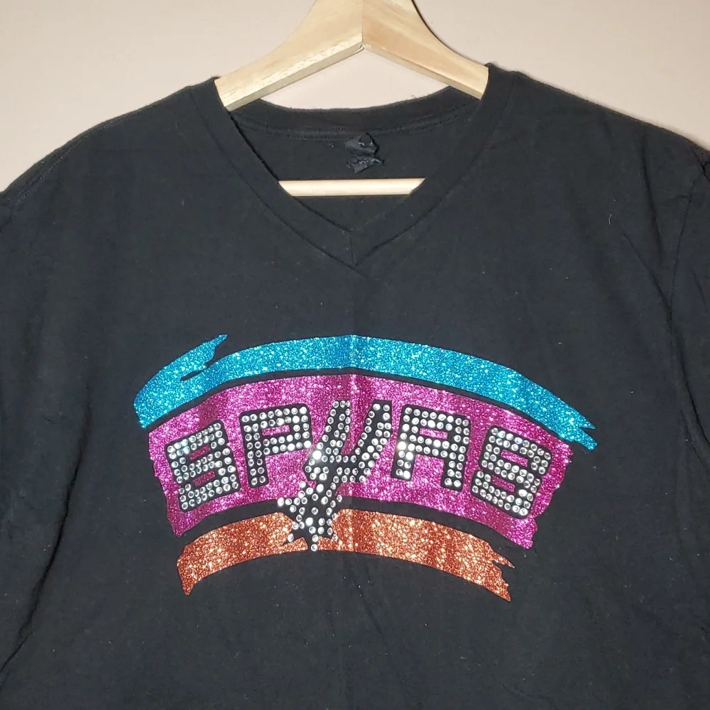 Spurs Rhinestones Women's T-shirt - Picture 3 of 4